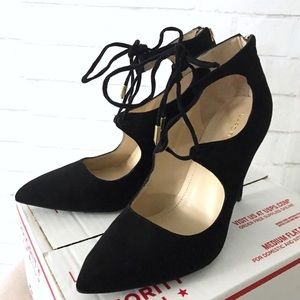 Marc Fisher Suede Lace Up Pointy Pumps - size 7.5